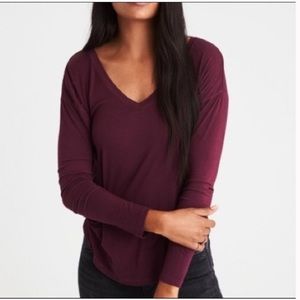 American Eagle Soft & Sexy V-Neck Long Sleeve